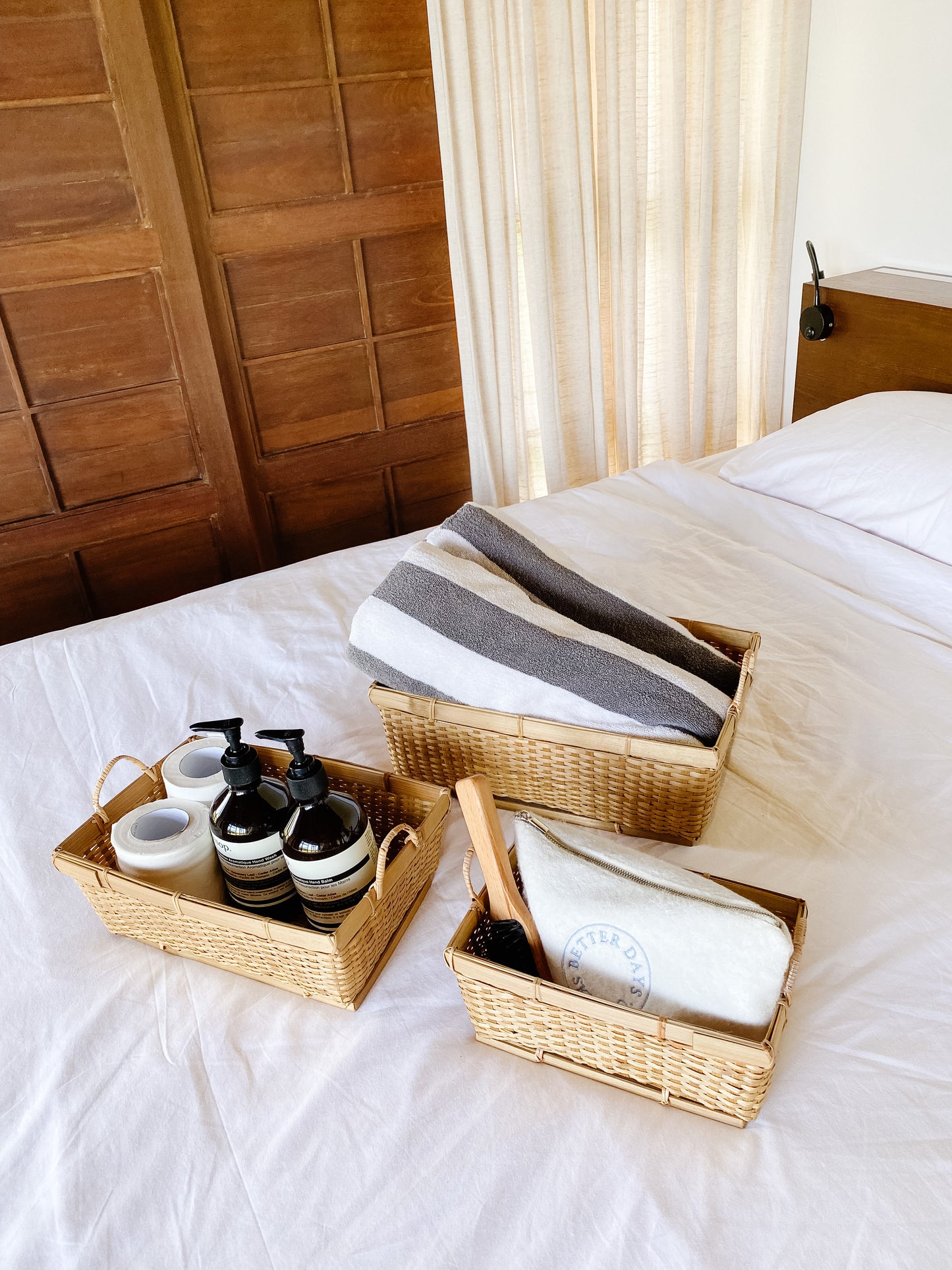 Willow Rectangle Rattan Basket (Set of 3)