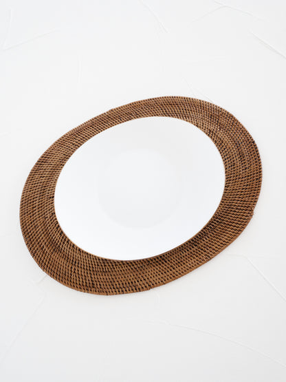 Ava Rattan Ate Oval Placemat