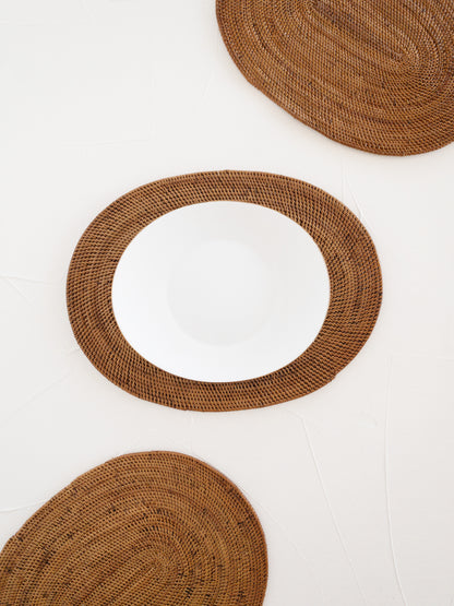 Ava Rattan Ate Oval Placemat