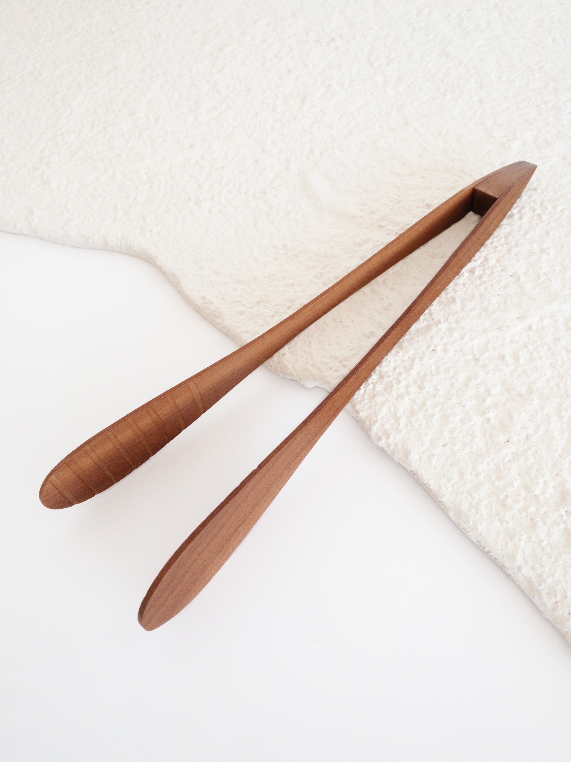 Teak Oval Tongs - Small