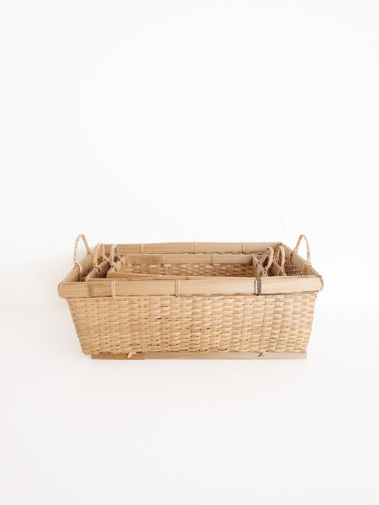 Willow Rectangle Rattan Basket (Set of 3)